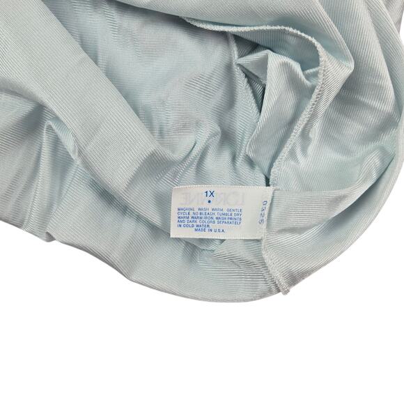 Womens Vintage Lorraine Pajama Set Size 1X Plus Blue Nylon Pants Shirt - Picture 8 of 8